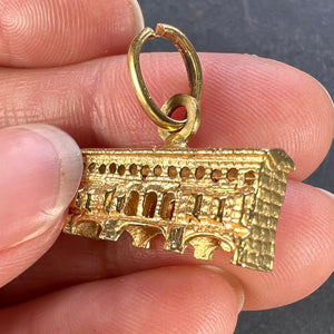 Italian Ponte Vecchio Bridge Florence 18K Yellow Gold Charm Pendant