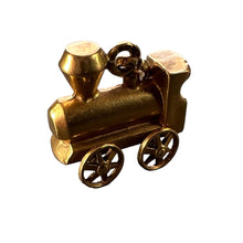 Load image into Gallery viewer, French Mechanical Steam Train Engine 18K Yellow Gold Charm Pendant
