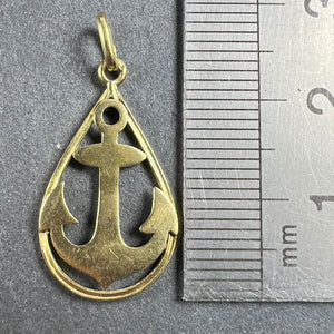 Ships Anchor 18K Yellow Gold Charm Pendant