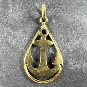 Ships Anchor 18K Yellow Gold Charm Pendant