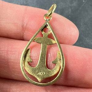 Ships Anchor 18K Yellow Gold Charm Pendant