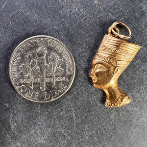 18K Yellow Gold Nefertiti Charm Pendant