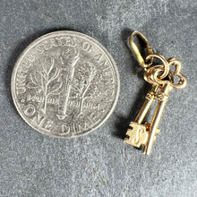 Load image into Gallery viewer, 18K Yellow Gold Pair of Keys Charm Pendant
