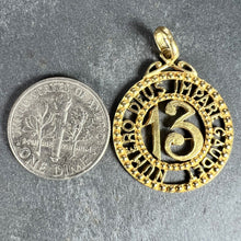 Load image into Gallery viewer, Lucky &#39;Number 13&#39; 18K Yellow Gold Good Luck Charm Pendant
