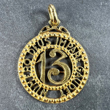 Load image into Gallery viewer, Lucky &#39;Number 13&#39; 18K Yellow Gold Good Luck Charm Pendant
