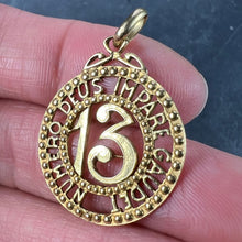 Load image into Gallery viewer, Lucky &#39;Number 13&#39; 18K Yellow Gold Good Luck Charm Pendant
