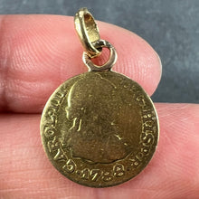 Load image into Gallery viewer, 1788 Madrid Spain Charles III 1/2 Escudo Doubloon Coin Yellow Gold Charm Pendant
