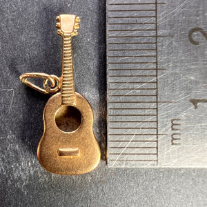 French Guitar 18K Yellow Gold Charm Pendant