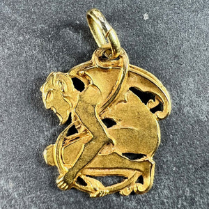 Devil 18K Yellow Gold Good Luck Charm Pendant