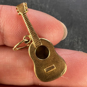 French Guitar 18K Yellow Gold Charm Pendant