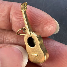 Load image into Gallery viewer, French Guitar 18K Yellow Gold Charm Pendant
