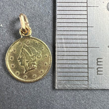 Load image into Gallery viewer, Yellow Gold 1852 California Half Dollar Coin Charm Pendant
