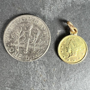 Yellow Gold 1852 California Half Dollar Coin Charm Pendant