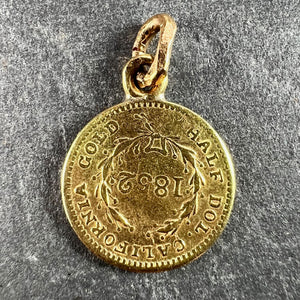 Yellow Gold 1852 California Half Dollar Coin Charm Pendant