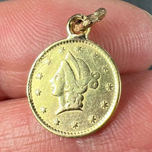 Load image into Gallery viewer, Yellow Gold 1852 California Half Dollar Coin Charm Pendant
