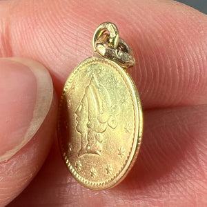 Yellow Gold 1852 California Half Dollar Coin Charm Pendant