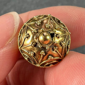 French 18K Yellow Gold Filigree Sphere Charm Pendant