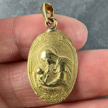 Load image into Gallery viewer, Arnault Art Nouveau French Madonna and Child 18K Yellow Gold Medal Pendant
