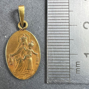 French Arnault Madonna and Child Sacred Heart 18K Yellow Gold Medal Pendant