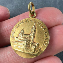 Load image into Gallery viewer, French Notre Dame de La Garde Marseille Madonna 18 Karat Yellow Gold Medal Charm Pendant
