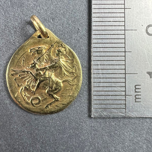 French Rasumny St George Tempestate Securitas 18K Yellow Gold Medal Pendant