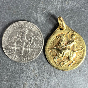 French Rasumny St George Tempestate Securitas 18K Yellow Gold Medal Pendant