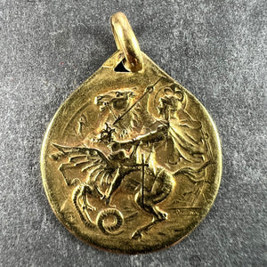 French Rasumny St George Tempestate Securitas 18K Yellow Gold Medal Pendant