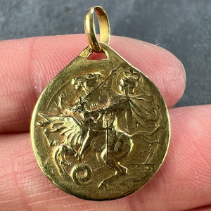 French Rasumny St George Tempestate Securitas 18K Yellow Gold Medal Pendant