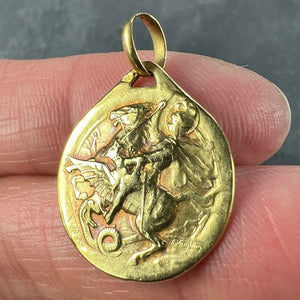 French Rasumny St George Tempestate Securitas 18K Yellow Gold Medal Pendant