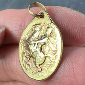 French Rasumny St George Tempestate Securitas 18K Yellow Gold Medal Pendant