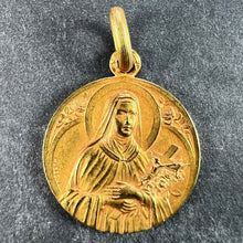 Load image into Gallery viewer, French Mazzoni 18K Yellow Gold St Therese Medal Charm Pendant
