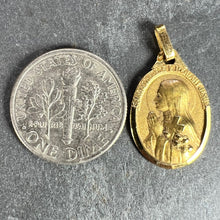 Load image into Gallery viewer, French 18K Yellow Gold St Therese Medal Charm Pendant
