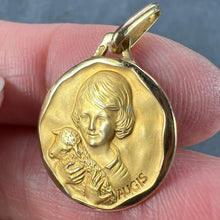 Load image into Gallery viewer, French Augis Saint John the Baptist Lamb 18K Yellow Gold Medal Pendant
