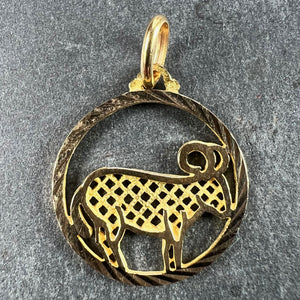 French Zodiac Capricorn Starsign 18K Yellow Gold Charm Pendant