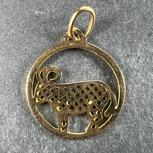 French Zodiac Capricorn Starsign 18K Yellow Gold Charm Pendant