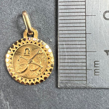 Load image into Gallery viewer, French Libra Zodiac Starsign 18K Yellow Gold Perroud Charm Pendant
