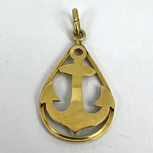 Ships Anchor 18K Yellow Gold Charm Pendant