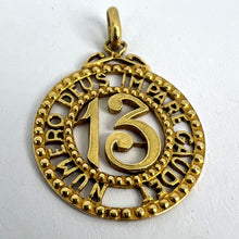 Load image into Gallery viewer, Lucky &#39;Number 13&#39; 18K Yellow Gold Good Luck Charm Pendant
