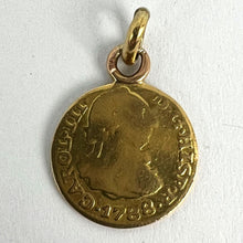 Load image into Gallery viewer, 1788 Madrid Spain Charles III 1/2 Escudo Doubloon Coin Yellow Gold Charm Pendant
