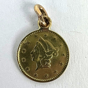 Yellow Gold 1852 California Half Dollar Coin Charm Pendant