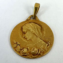 Load image into Gallery viewer, French Dropsy Virgin Mary 18K Yellow Gold Medal Charm Pendant
