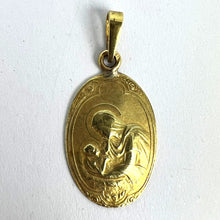 Load image into Gallery viewer, Arnault Art Nouveau French Madonna and Child 18K Yellow Gold Medal Pendant
