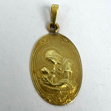 Load image into Gallery viewer, Arnault Art Nouveau French Madonna and Child 18K Yellow Gold Medal Pendant
