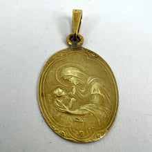 Load image into Gallery viewer, Arnault Art Nouveau French Madonna and Child 18K Yellow Gold Medal Pendant
