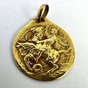 French Rasumny St George Tempestate Securitas 18K Yellow Gold Medal Pendant