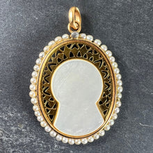 Load image into Gallery viewer, Vintage French 18K Yellow Gold Pearl Mother-of-Pearl Virgin Mary Charm Pendant
