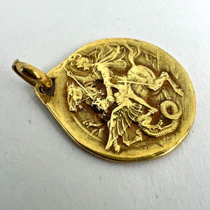 French Rasumny St George Tempestate Securitas 18K Yellow Gold Medal Pendant