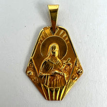 Load image into Gallery viewer, French 18K Yellow Gold St Therese Charm Pendant
