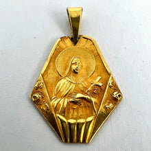 Load image into Gallery viewer, French 18K Yellow Gold St Therese Charm Pendant
