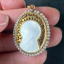 Load image into Gallery viewer, Vintage French 18K Yellow Gold Pearl Mother-of-Pearl Virgin Mary Charm Pendant
